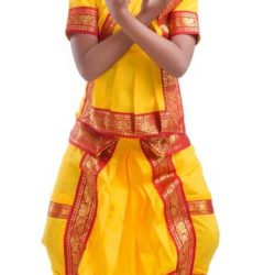 Bharatnayam Dance Yellow dress Kids Costume Wear